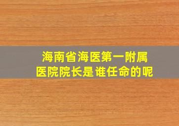 海南省海医第一附属医院院长是谁任命的呢