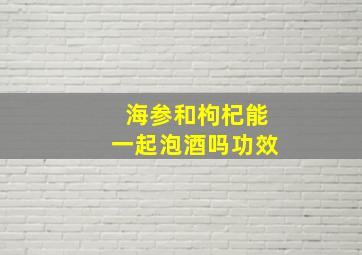 海参和枸杞能一起泡酒吗功效