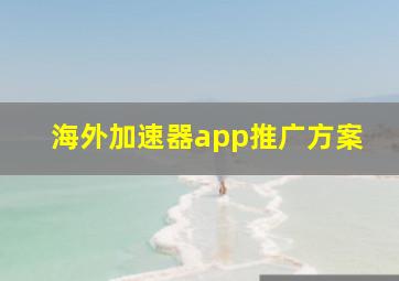 海外加速器app推广方案