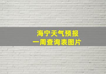 海宁天气预报一周查询表图片