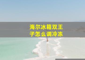 海尔冰箱双王子怎么调冷冻