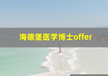 海德堡医学博士offer