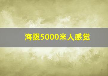 海拨5000米人感觉