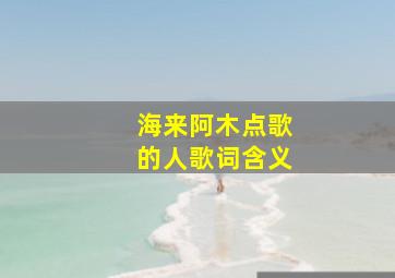 海来阿木点歌的人歌词含义