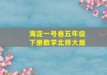 海淀一号卷五年级下册数学北师大版