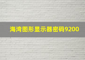 海湾图形显示器密码9200