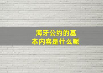 海牙公约的基本内容是什么呢