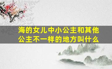 海的女儿中小公主和其他公主不一样的地方叫什么