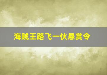 海贼王路飞一伙悬赏令