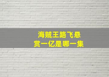 海贼王路飞悬赏一亿是哪一集