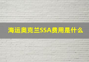 海运奥克兰SSA费用是什么