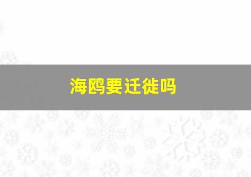 海鸥要迁徙吗