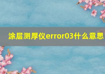 涂层测厚仪error03什么意思