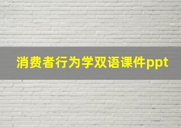 消费者行为学双语课件ppt