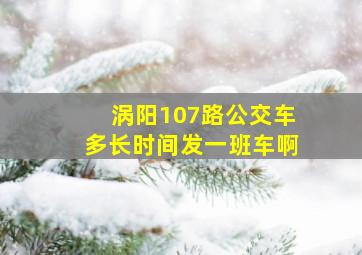 涡阳107路公交车多长时间发一班车啊