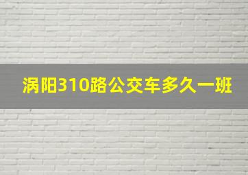 涡阳310路公交车多久一班