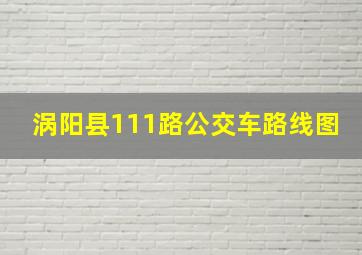 涡阳县111路公交车路线图