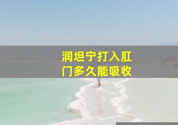 润坦宁打入肛门多久能吸收