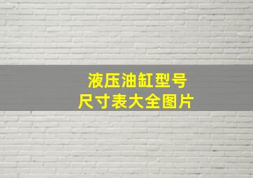 液压油缸型号尺寸表大全图片