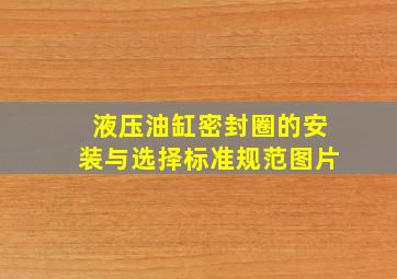 液压油缸密封圈的安装与选择标准规范图片