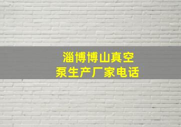 淄博博山真空泵生产厂家电话