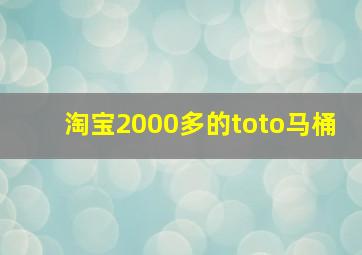 淘宝2000多的toto马桶