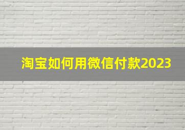 淘宝如何用微信付款2023