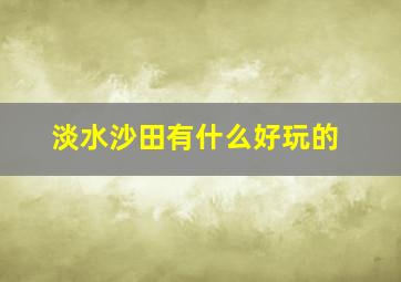 淡水沙田有什么好玩的