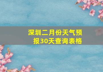 深圳二月份天气预报30天查询表格