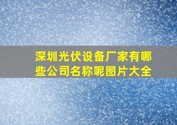 深圳光伏设备厂家有哪些公司名称呢图片大全