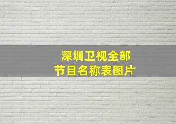 深圳卫视全部节目名称表图片