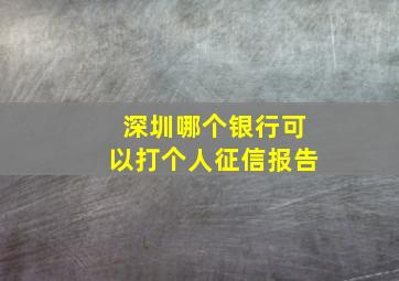 深圳哪个银行可以打个人征信报告