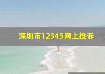 深圳市12345网上投诉