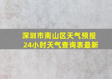 深圳市南山区天气预报24小时天气查询表最新