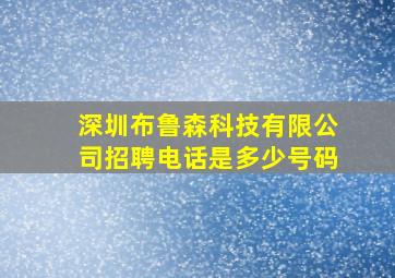 深圳布鲁森科技有限公司招聘电话是多少号码