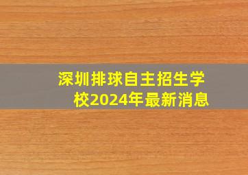 深圳排球自主招生学校2024年最新消息