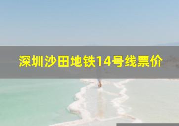 深圳沙田地铁14号线票价