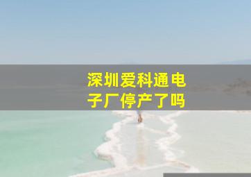 深圳爱科通电子厂停产了吗