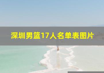 深圳男篮17人名单表图片