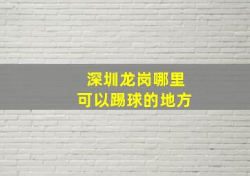 深圳龙岗哪里可以踢球的地方