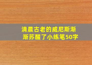 清晨古老的威尼斯渐渐苏醒了小练笔50字