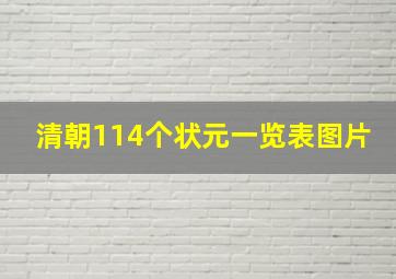 清朝114个状元一览表图片