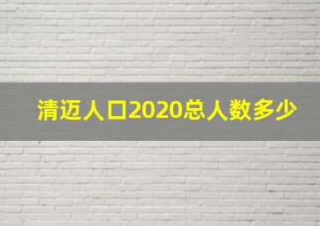 清迈人口2020总人数多少