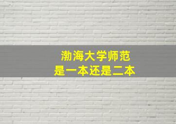 渤海大学师范是一本还是二本