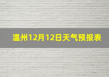 温州12月12日天气预报表