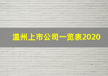 温州上市公司一览表2020