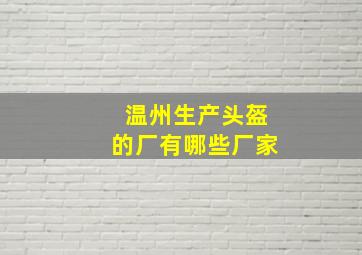 温州生产头盔的厂有哪些厂家