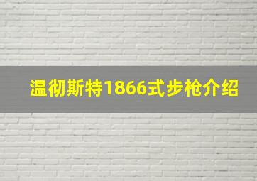 温彻斯特1866式步枪介绍