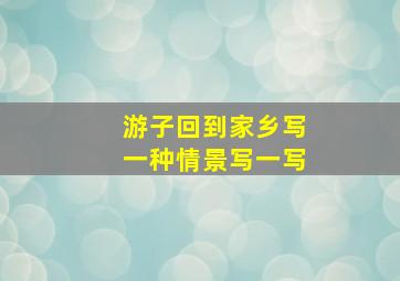 游子回到家乡写一种情景写一写