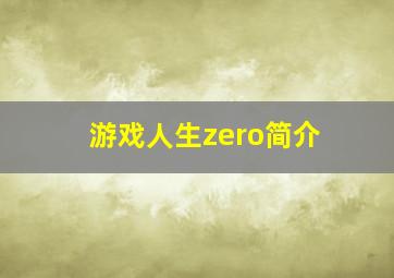 游戏人生zero简介